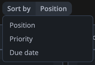 Sorting Options