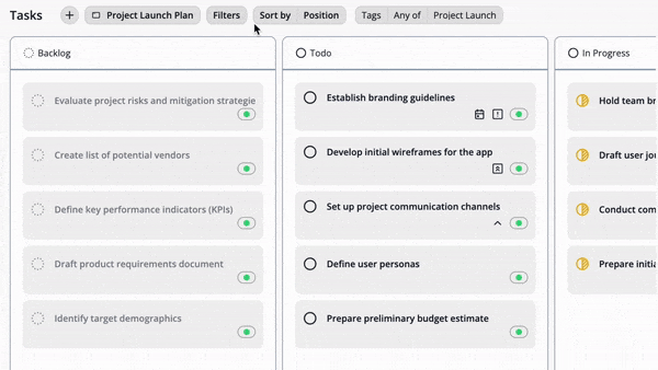 Custom Sort by Position in Tasks